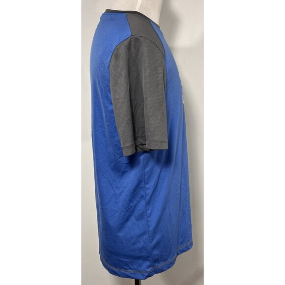 Large Detroit Lions NFL Team Apparel TX3 Cool T Shirt Blue Gray Logo Stained - Picture 3 of 11